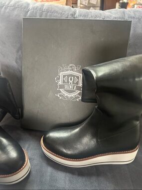 SILENT D NADIA BLACK BOOTS SIZE EURO 38/ US-7 Black Knee-High new in box